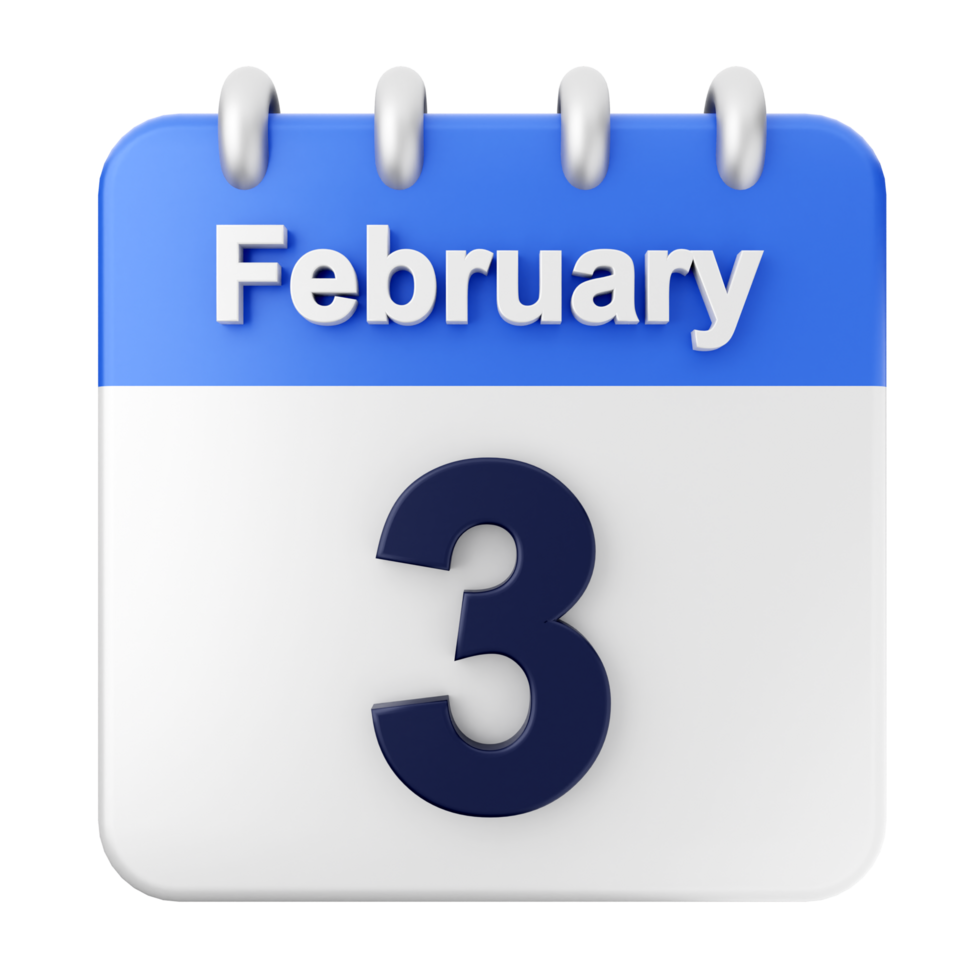 February 3rd calendar icon png