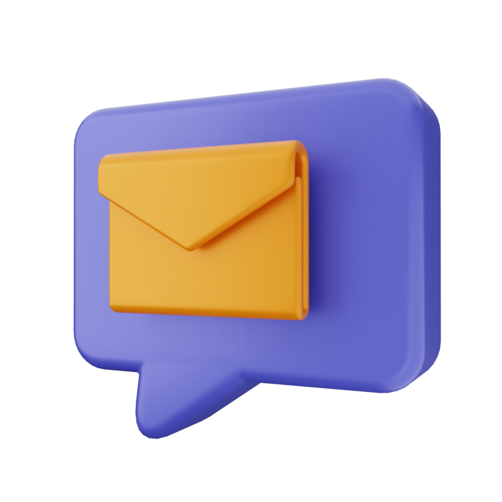 An orange envelope in a speech bubble png