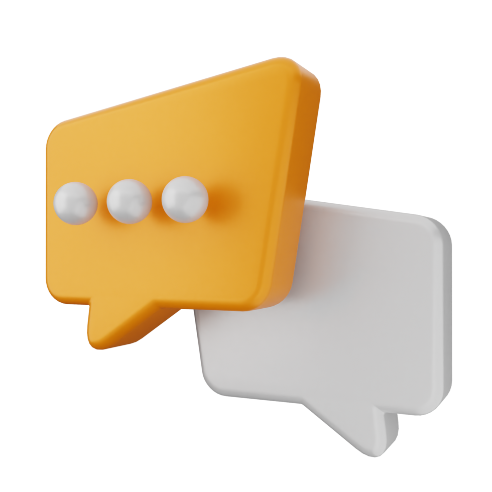 Two speech bubbles with a white and orange color png