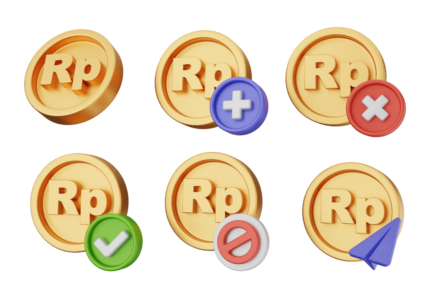 A set of gold coins with the rp symbol png