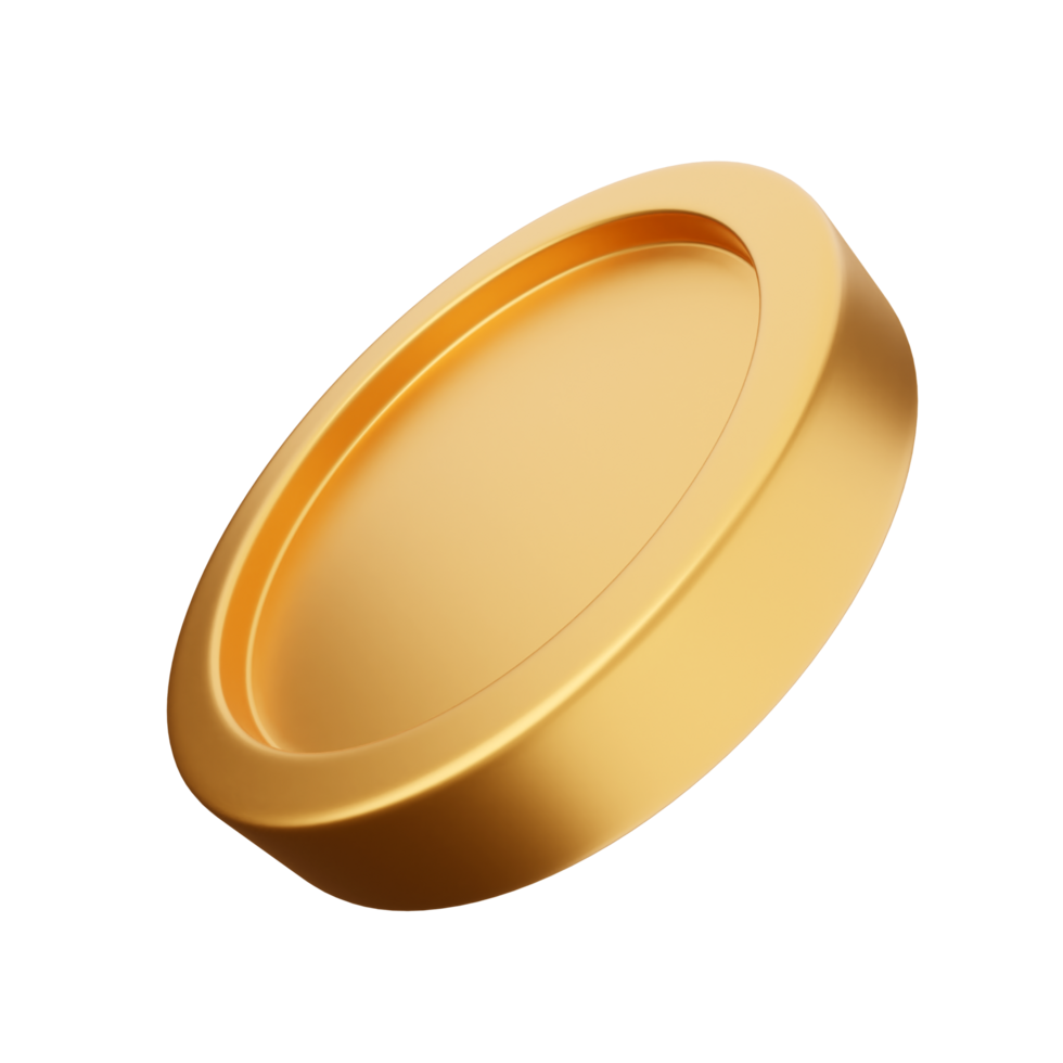 Golden coin isolated on black background png