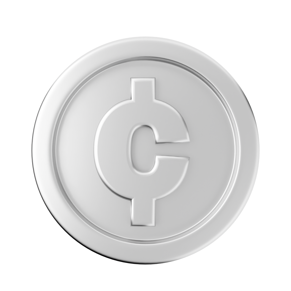 A silver dollar coin on a black background png