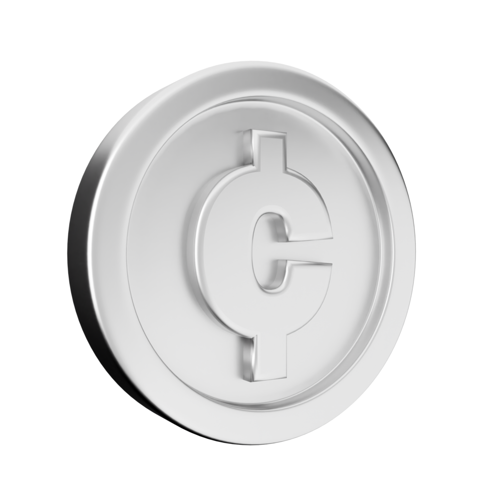A silver coin with the letter c on it png