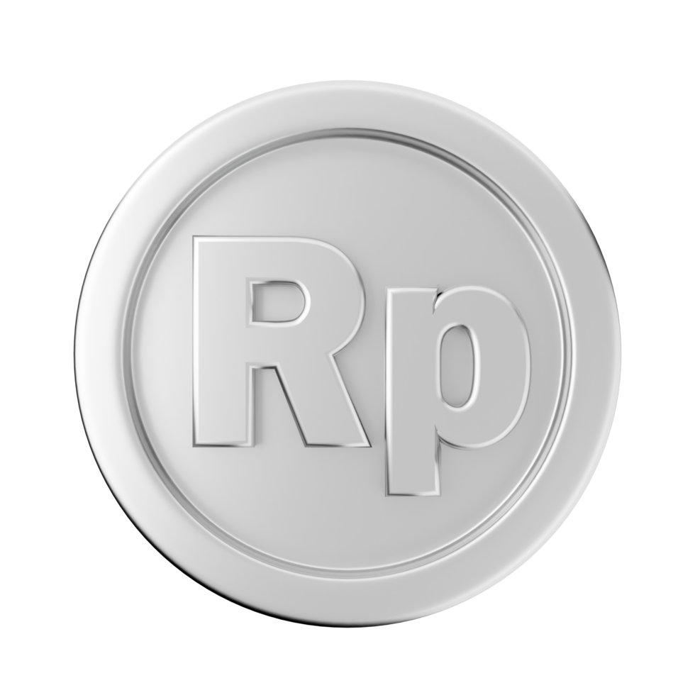 A silver rp button on a black background png