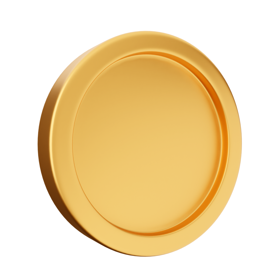 Gold coin isolated on black background 3d render png