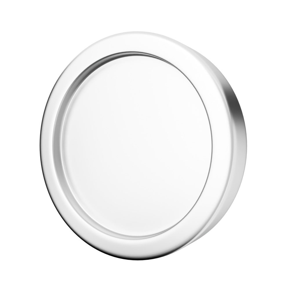 A white round button on a black background png