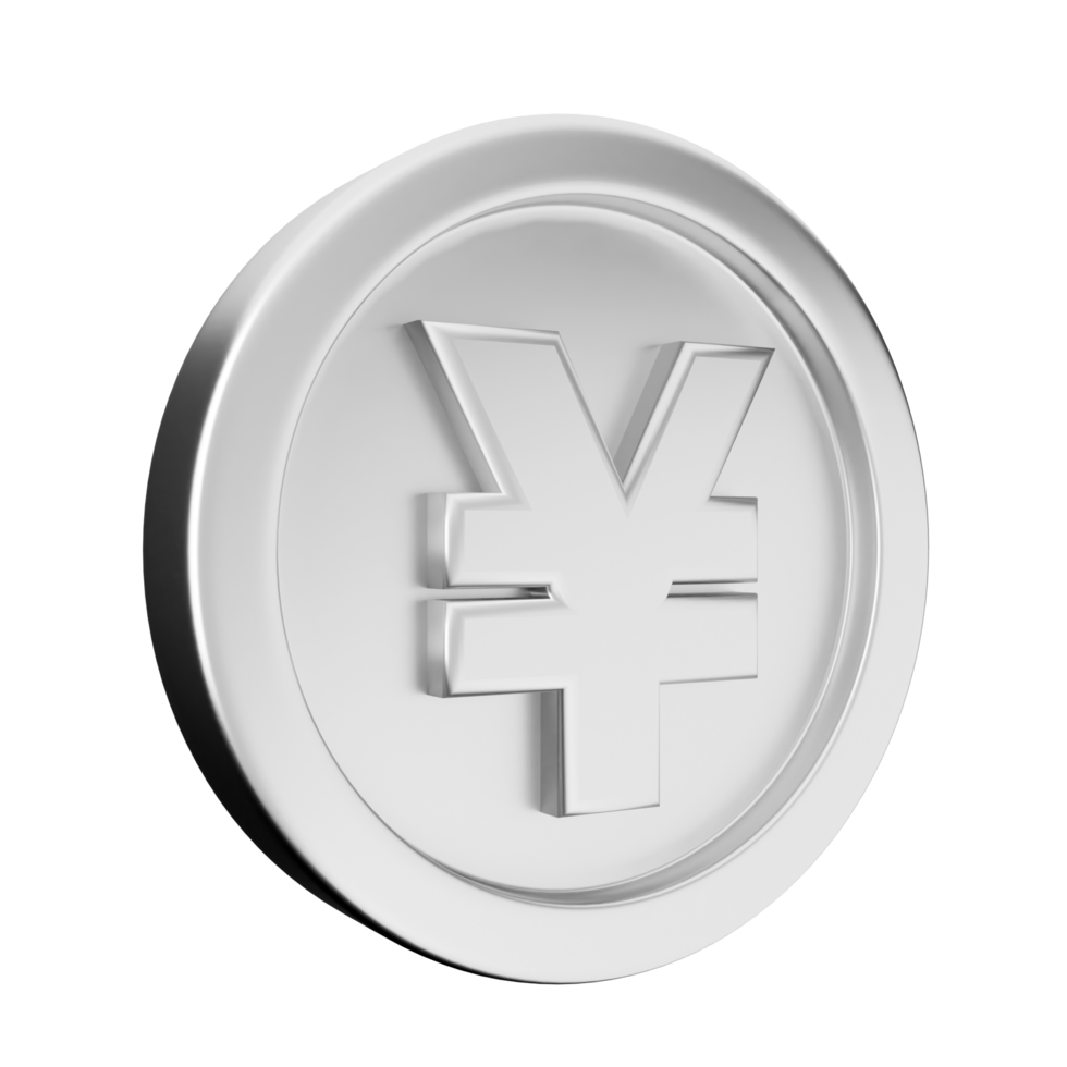 Yen coin with the symbol of the yen currency png