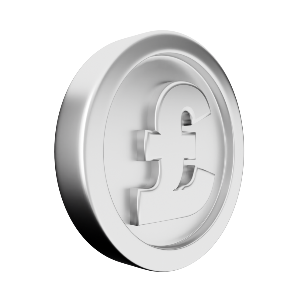 A silver pound coin with the pound sign on it png
