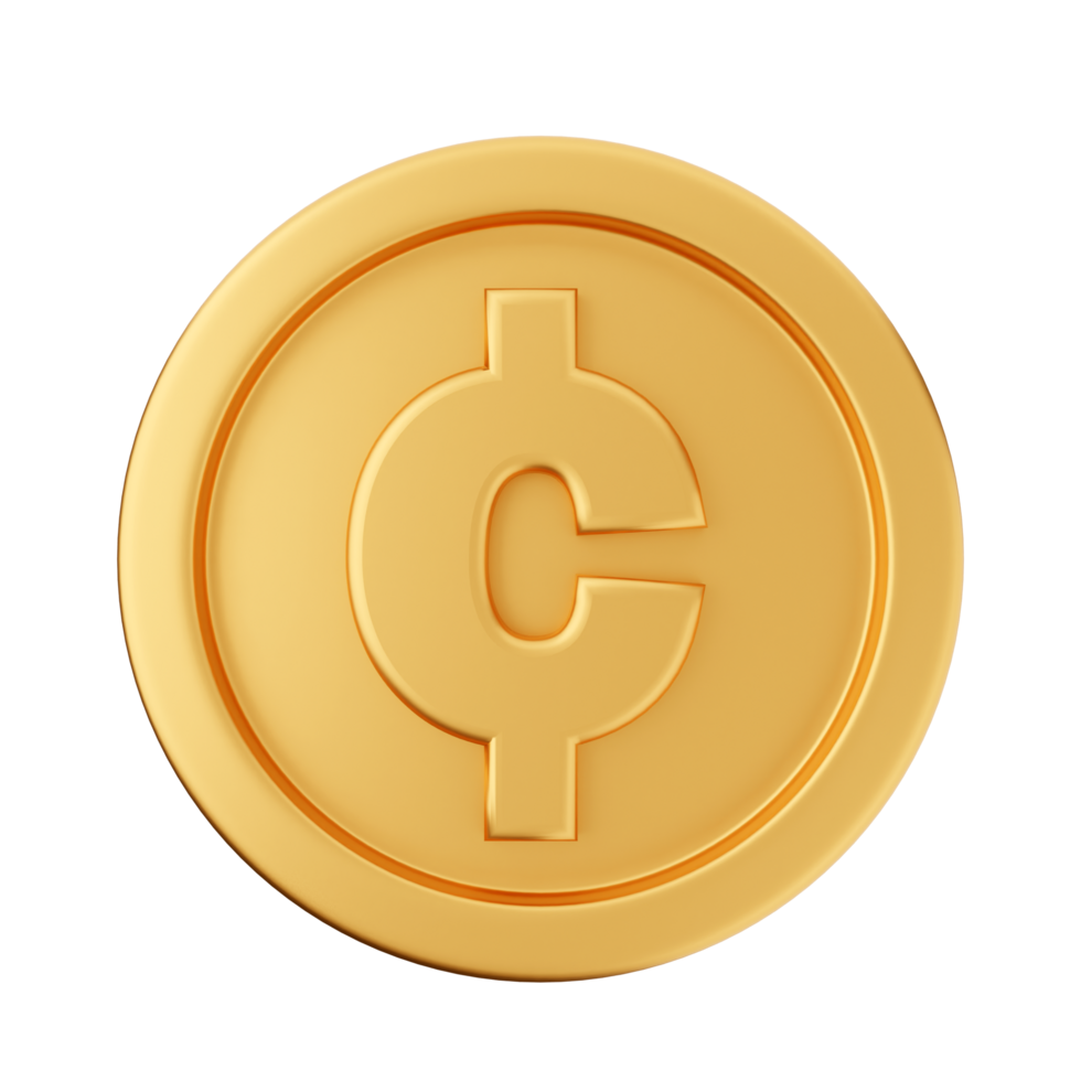Golden coin with the symbol of a dollar sign png