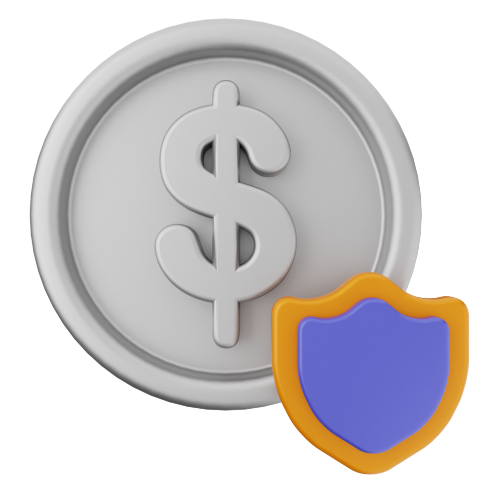 A shield and dollar sign on a coin png
