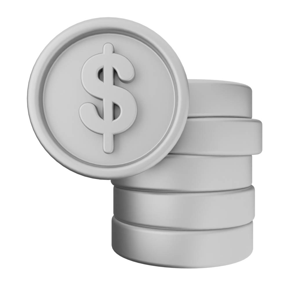 A stack of coins with a dollar sign on top png