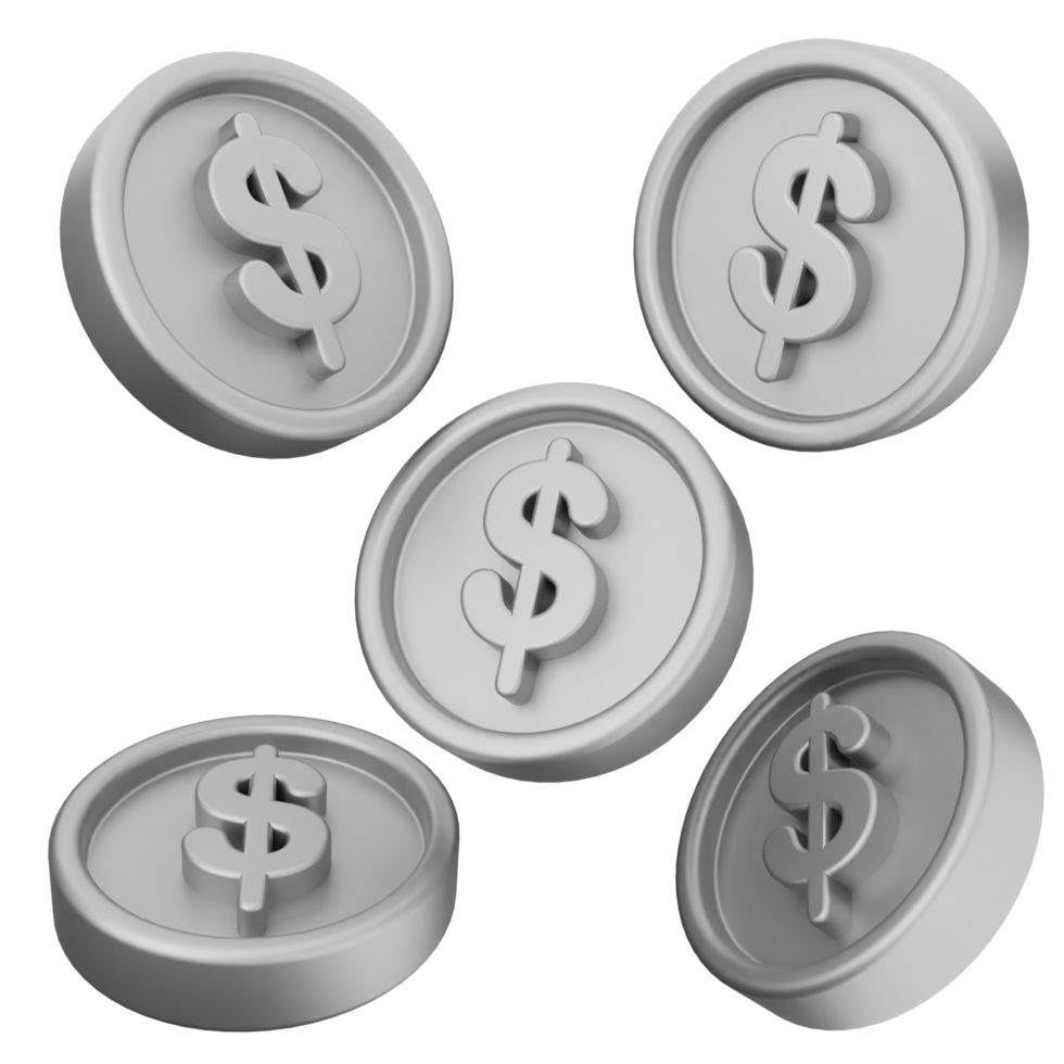 Four silver dollar coins are arranged in a circle png