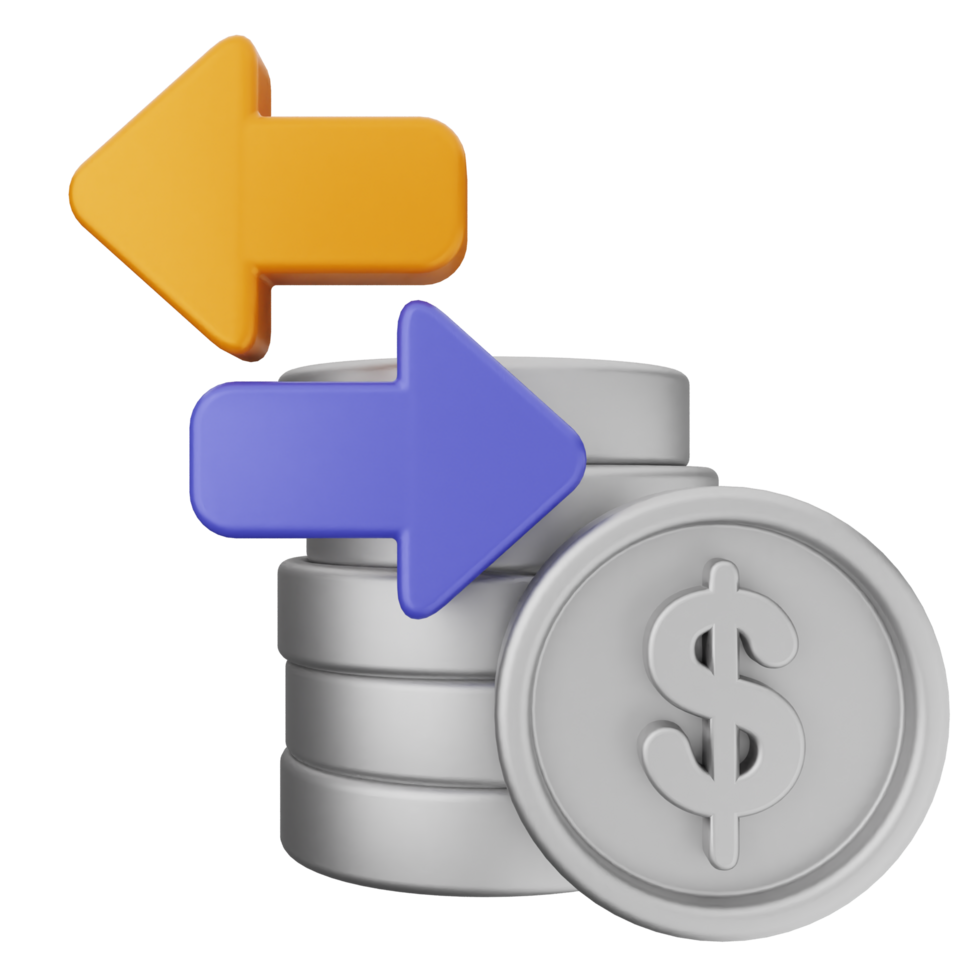 A stack of coins and an arrow pointing to the dollar sign png
