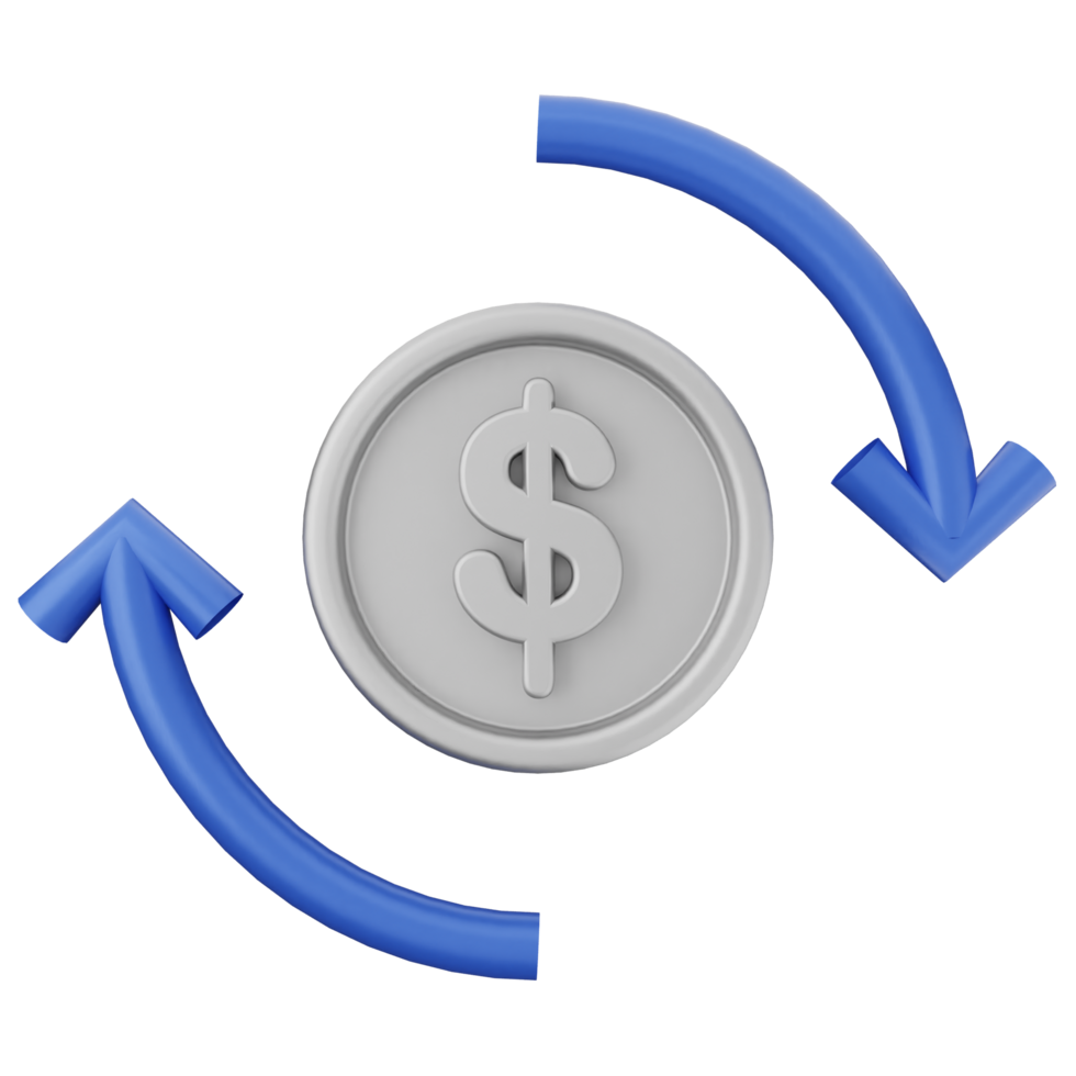 A dollar coin with arrows pointing to it png