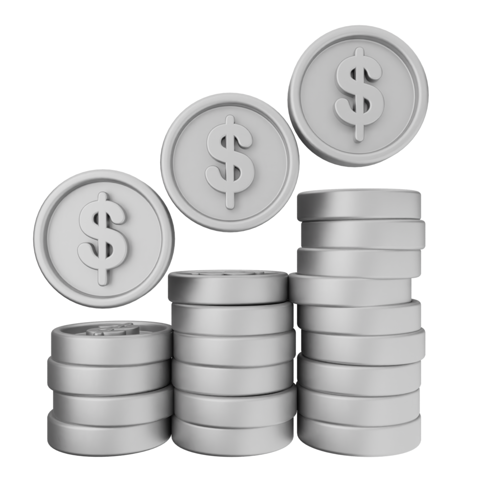 A stack of coins with dollar signs on top png