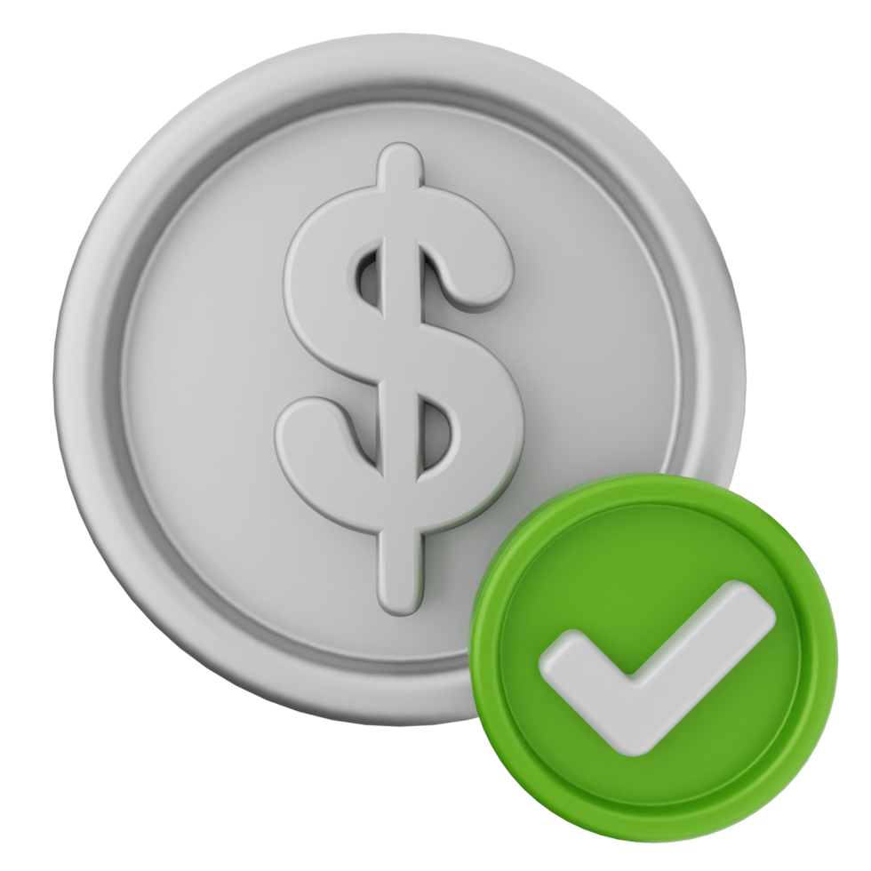 A green check mark and dollar sign on a black background png