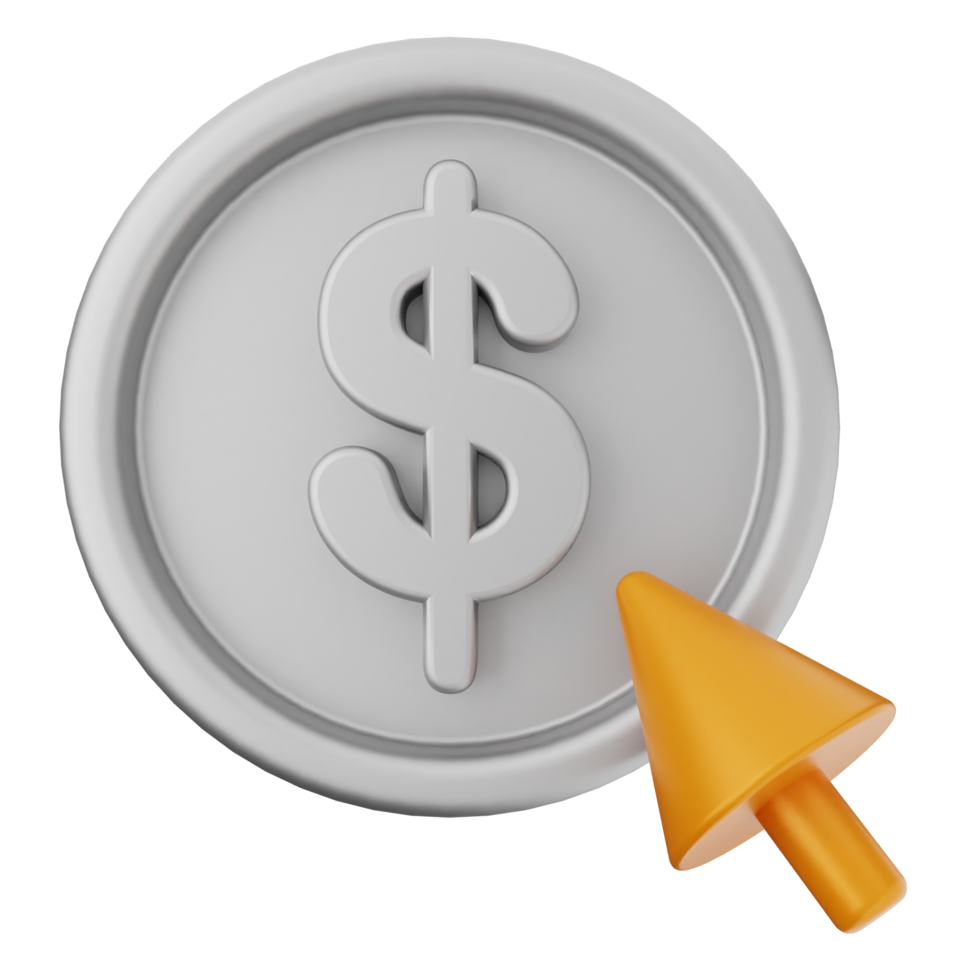 A dollar sign icon with a yellow arrow pointing to it png