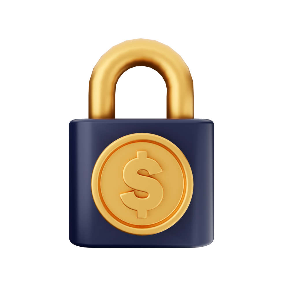 A lock with a dollar sign on it png