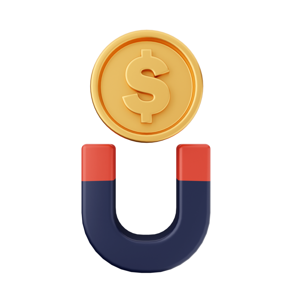 A magnet with a dollar coin on it png