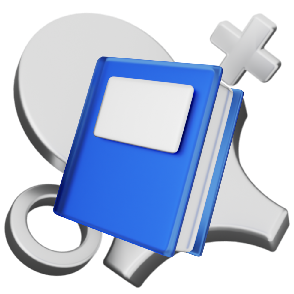 A book with a key and a keychain png