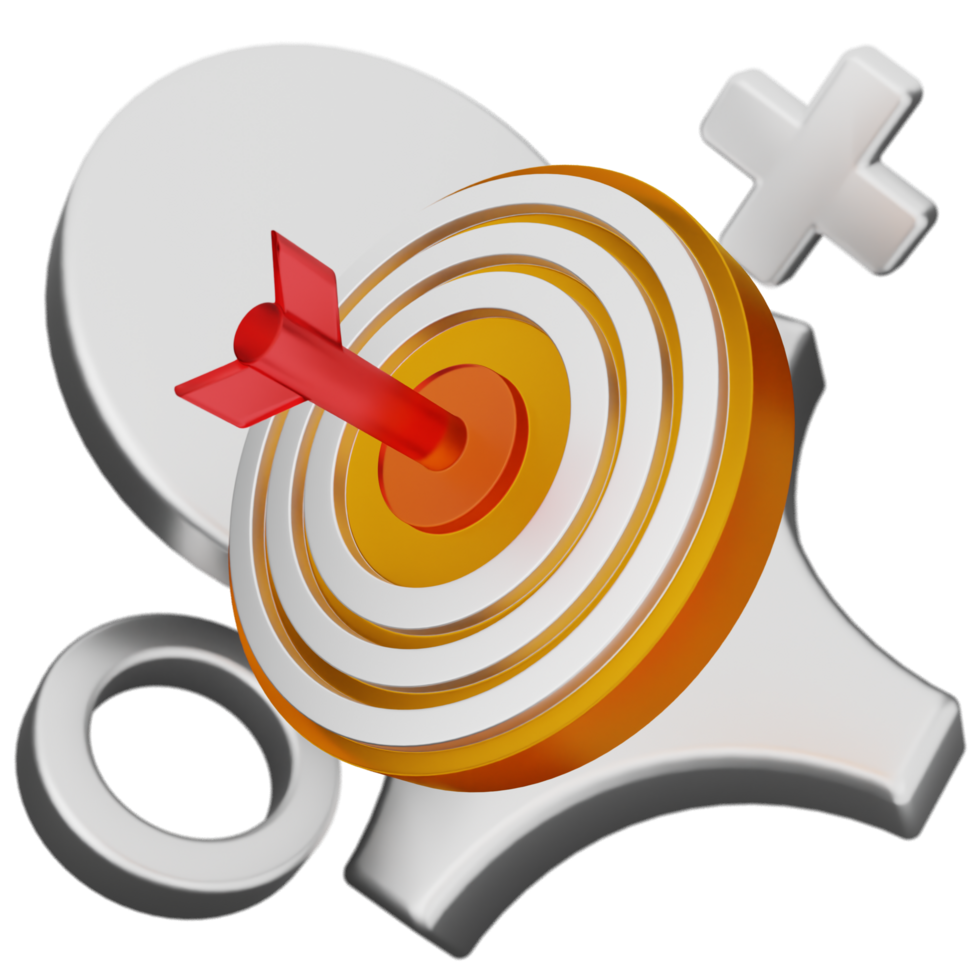 A target with a red arrow and a target png