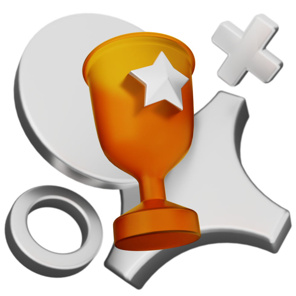 A trophy and a star on a black background png