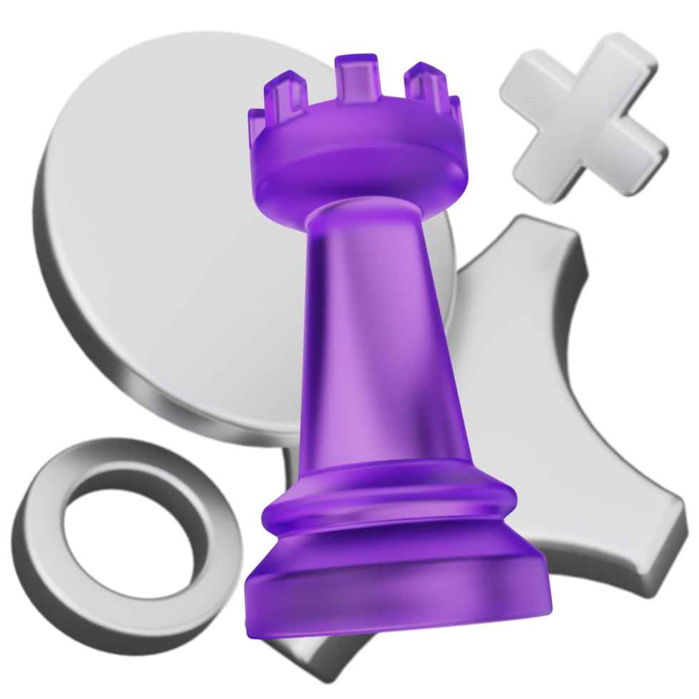A purple chess piece and a silver chess board png