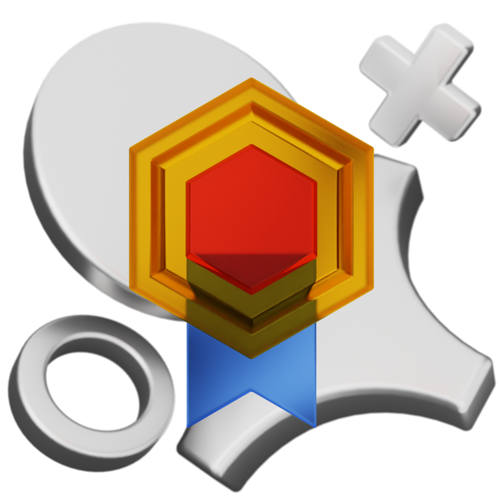A medal with a red ribbon and a star png