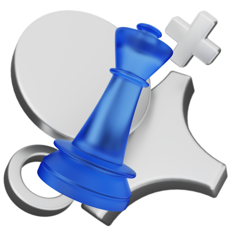 A blue chess piece and a white piece png
