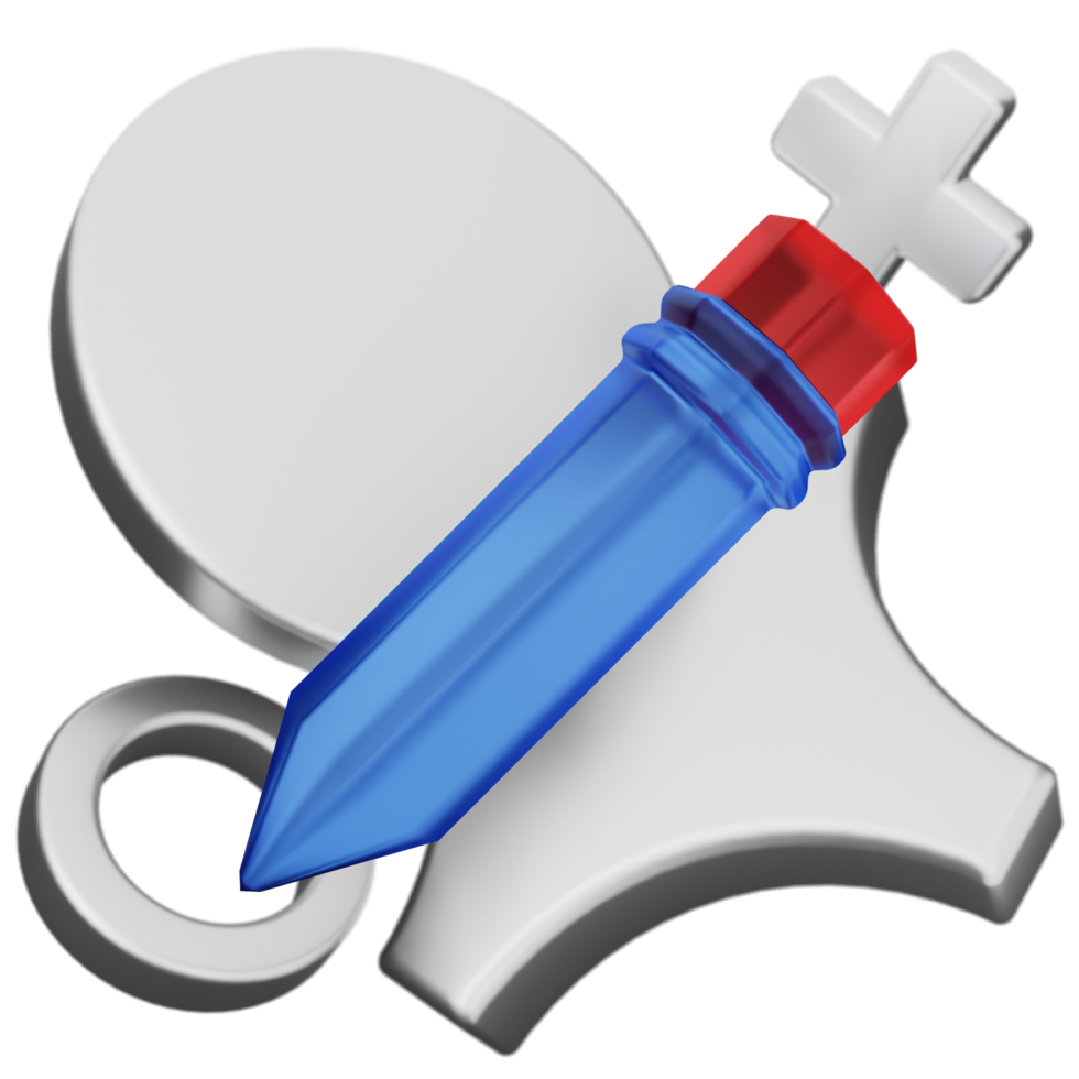 A blue pen and a white cross png