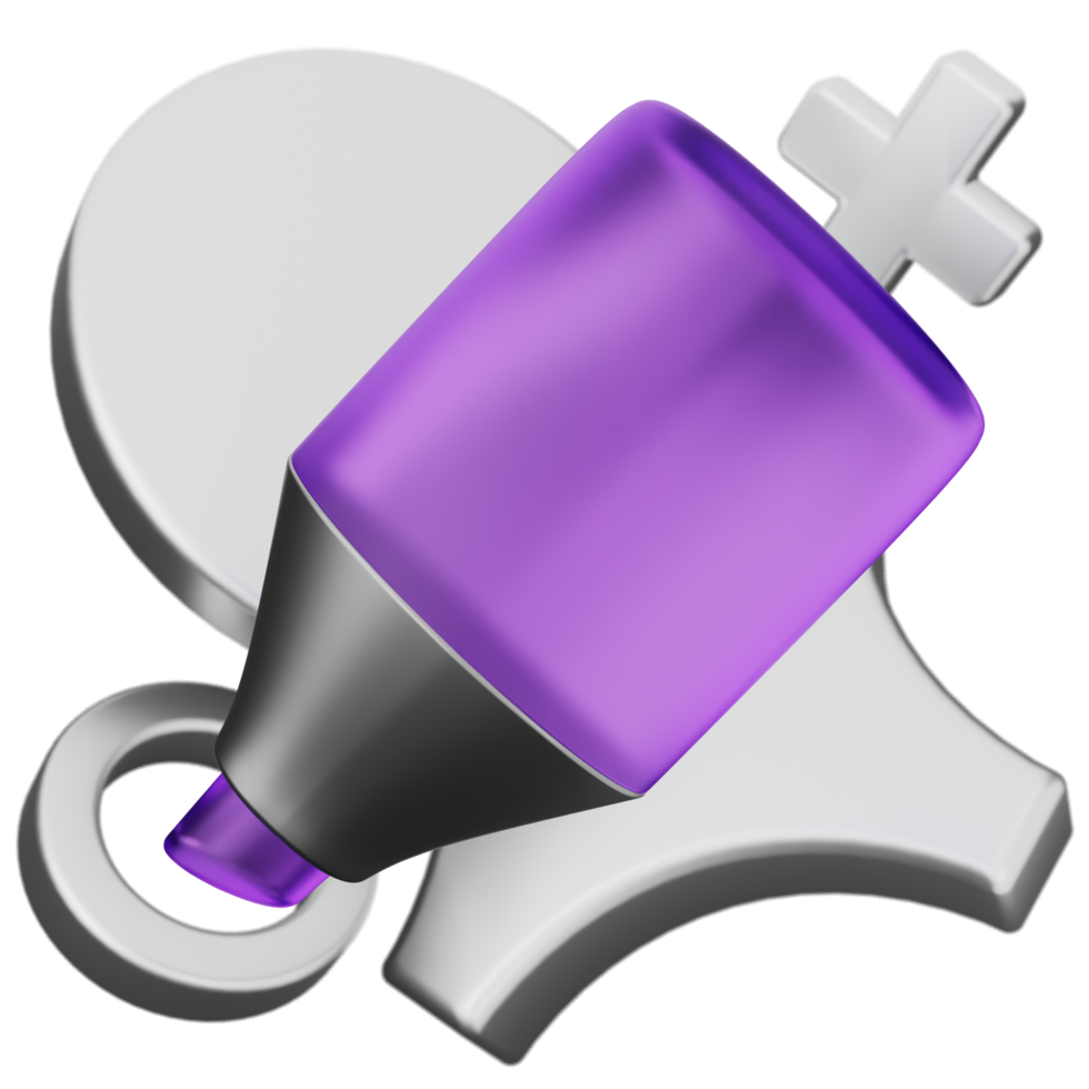A purple pen and a white object png