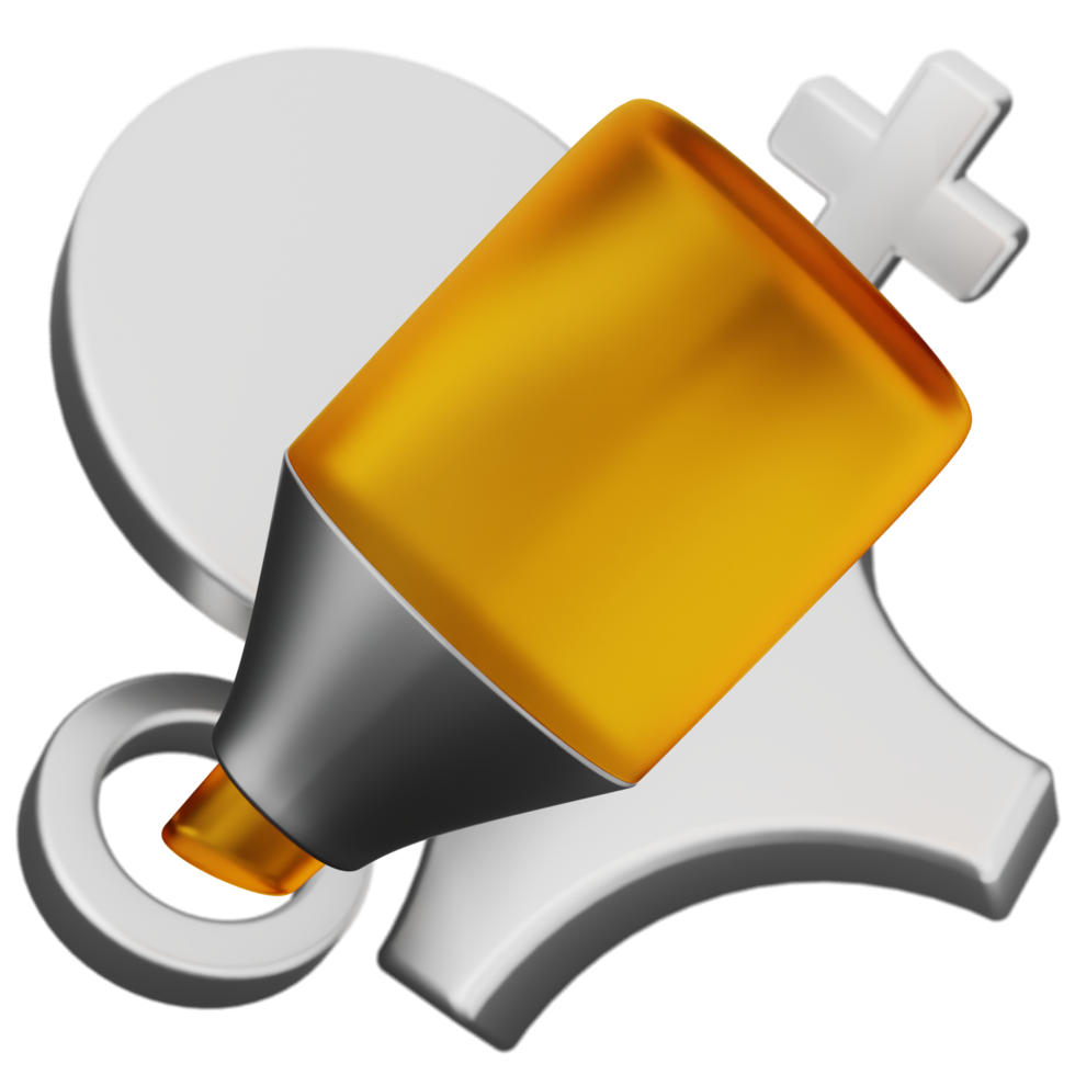 A yellow pen and a white object png