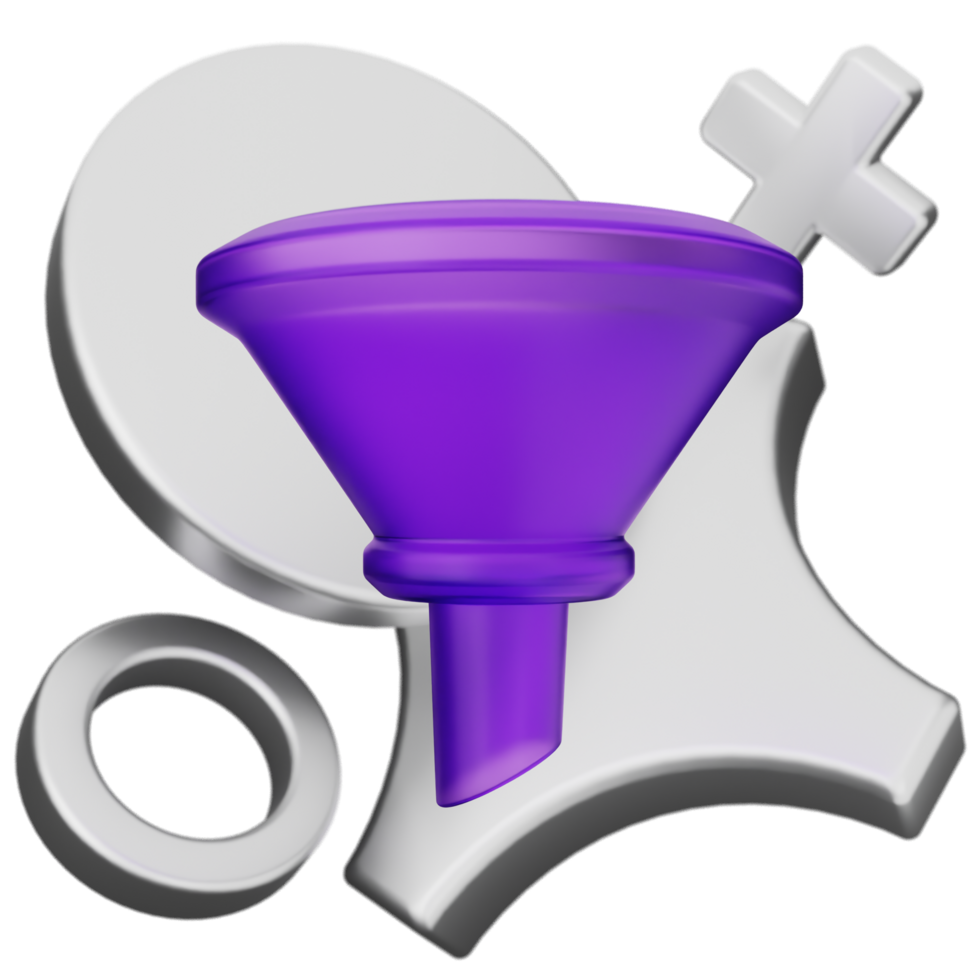 A purple funnel with a cross on it png