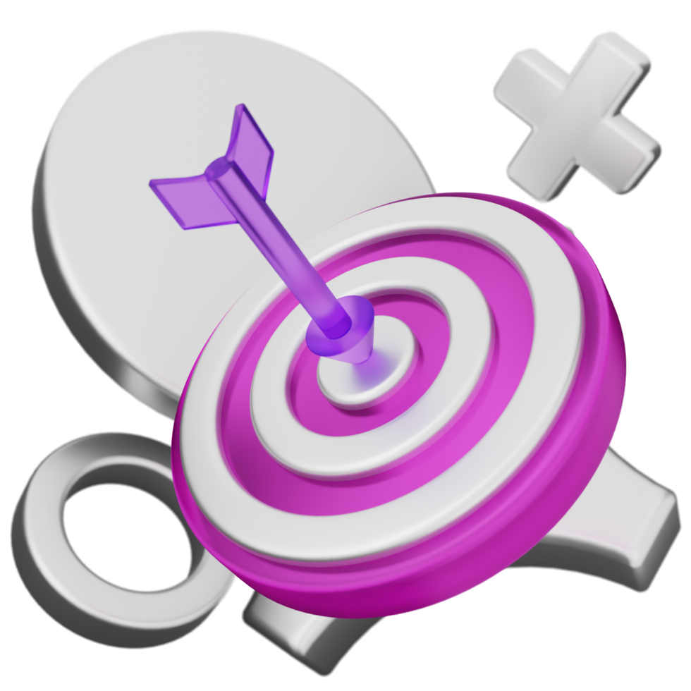 A purple target with an arrow and a target png