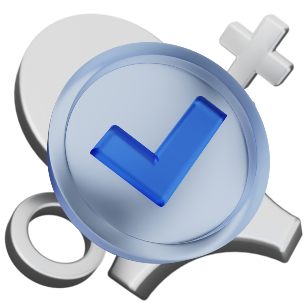 A blue check mark on a toilet seat png