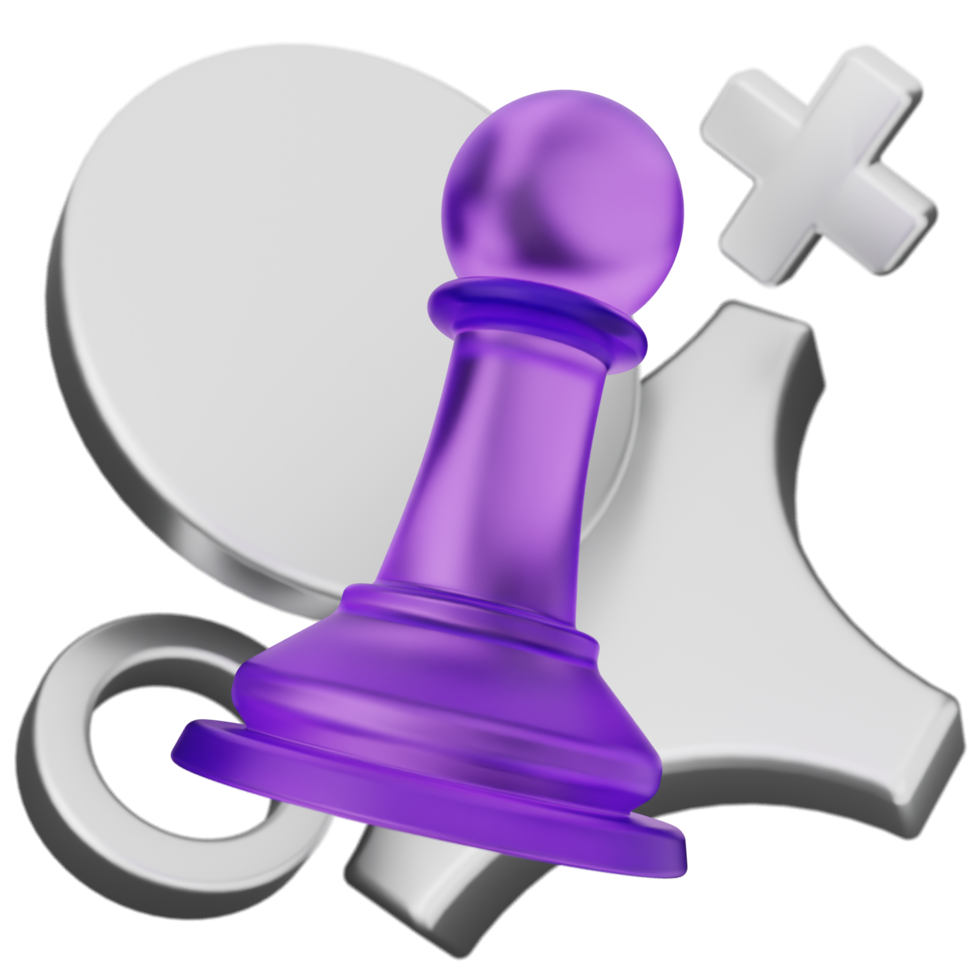 A purple chess piece and a silver chess piece png