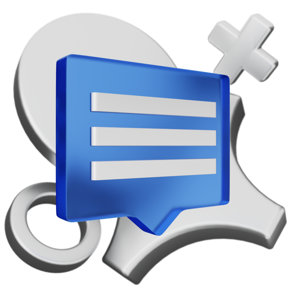 A blue speech bubble with a white arrow png