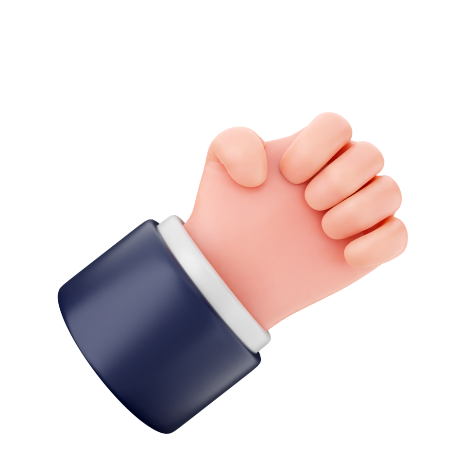A cartoon hand holding a fist in a black background png