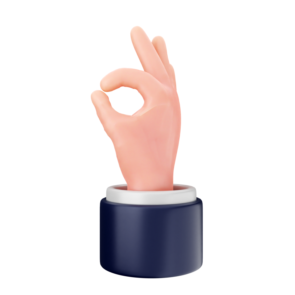 A hand is making an ok sign in a blue box png