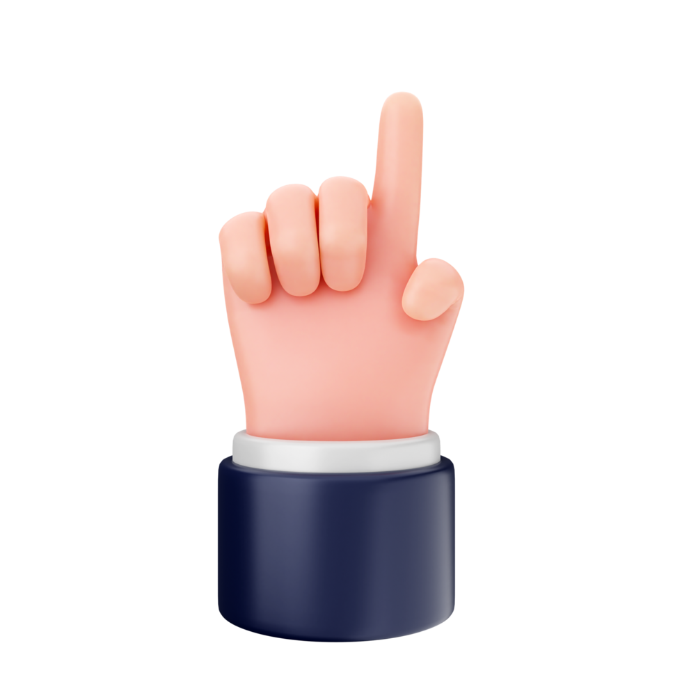A hand with a finger pointing up on a black background png