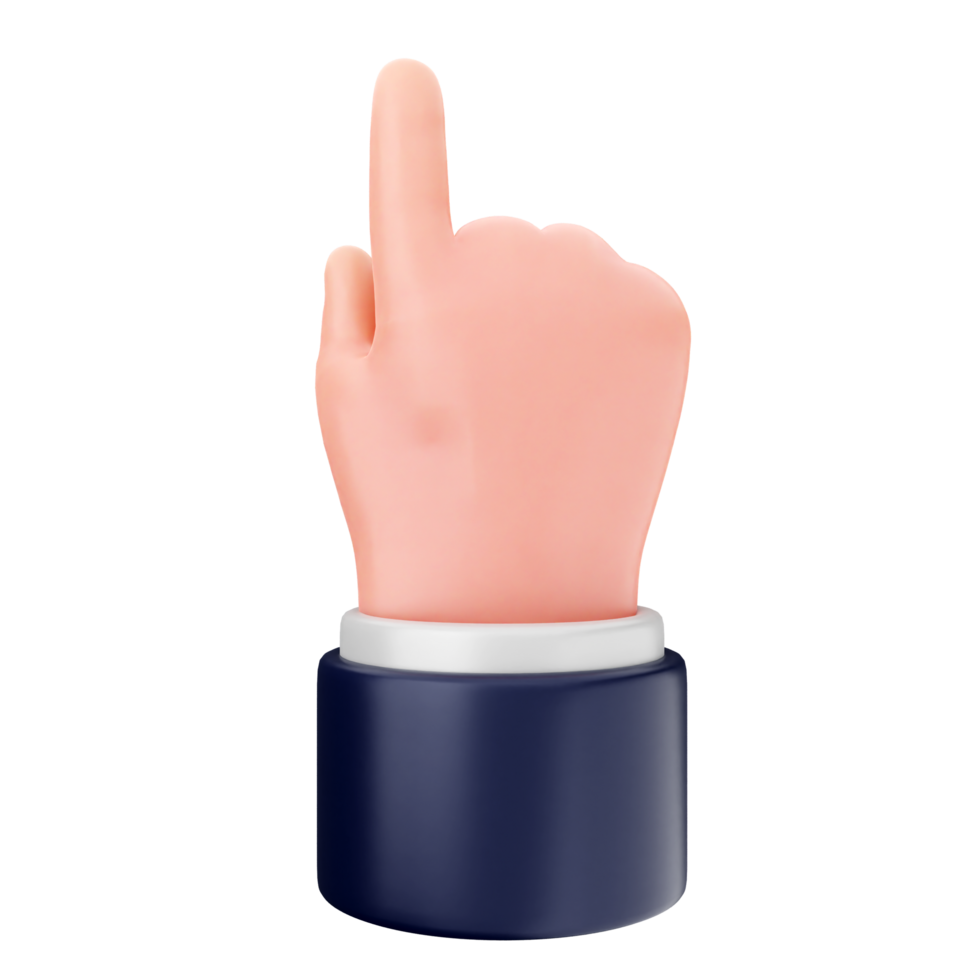 A pink hand with a finger up on a black background png