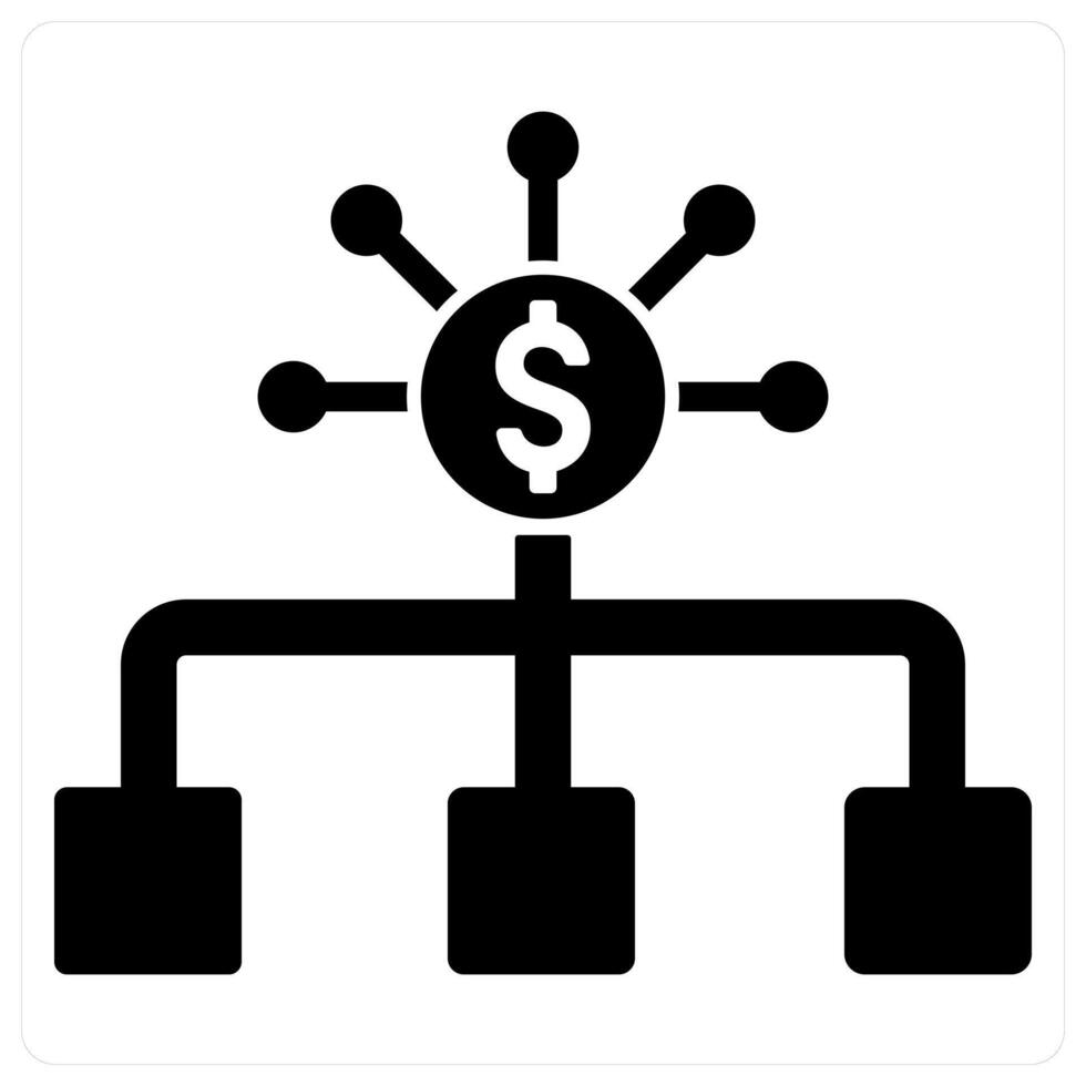 Budget and accountant icon concept in black filled color vector