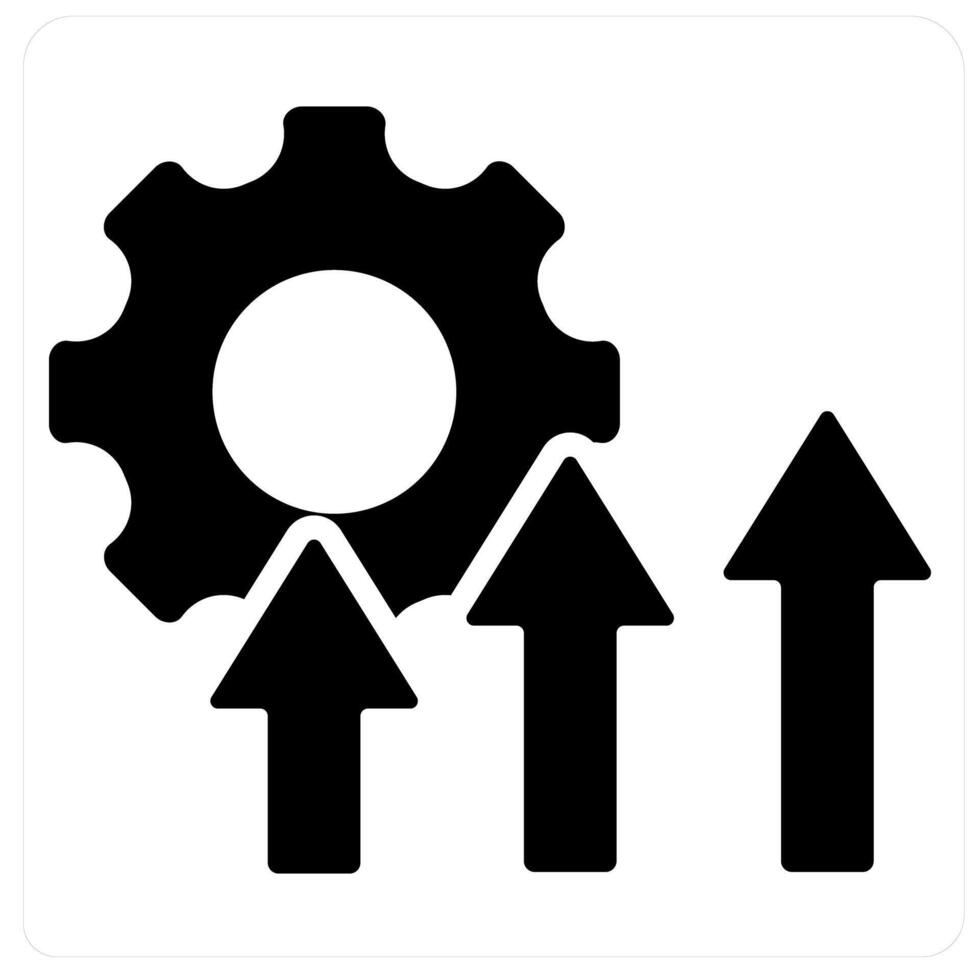 Improvement and employee icon concept in black filled color vector