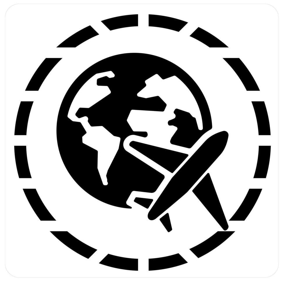 Travel and trip in black filled color vector