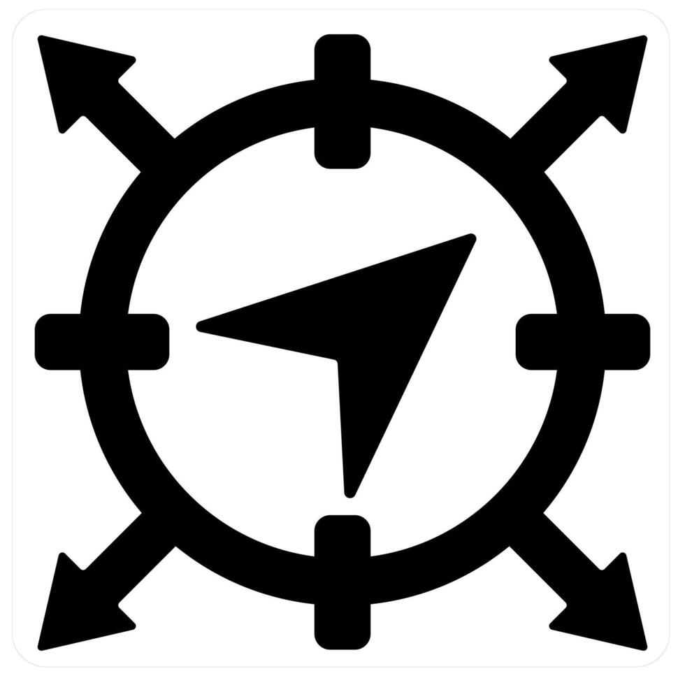 Navigation and pointer icon concept in black filled color vector