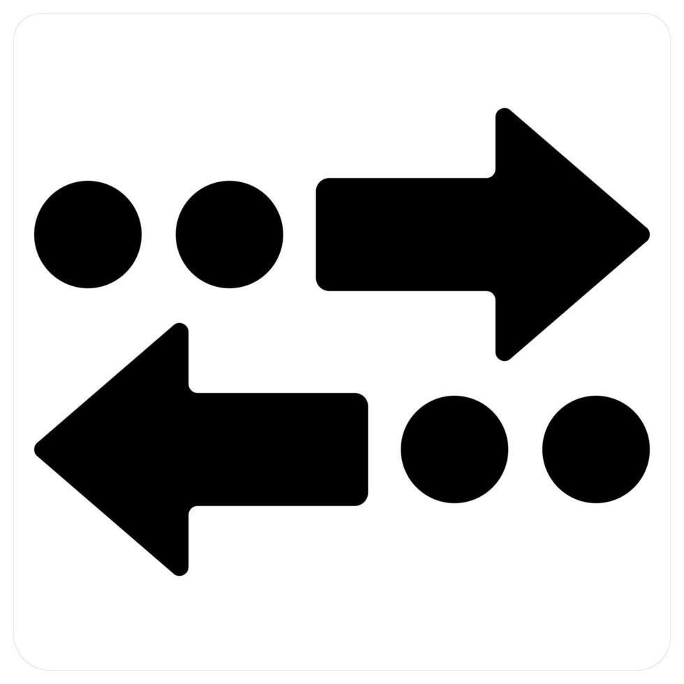 Motion and direction icon concept in black filled color vector