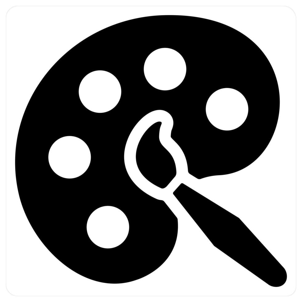 Art and painting icon comcept in black filled color vector
