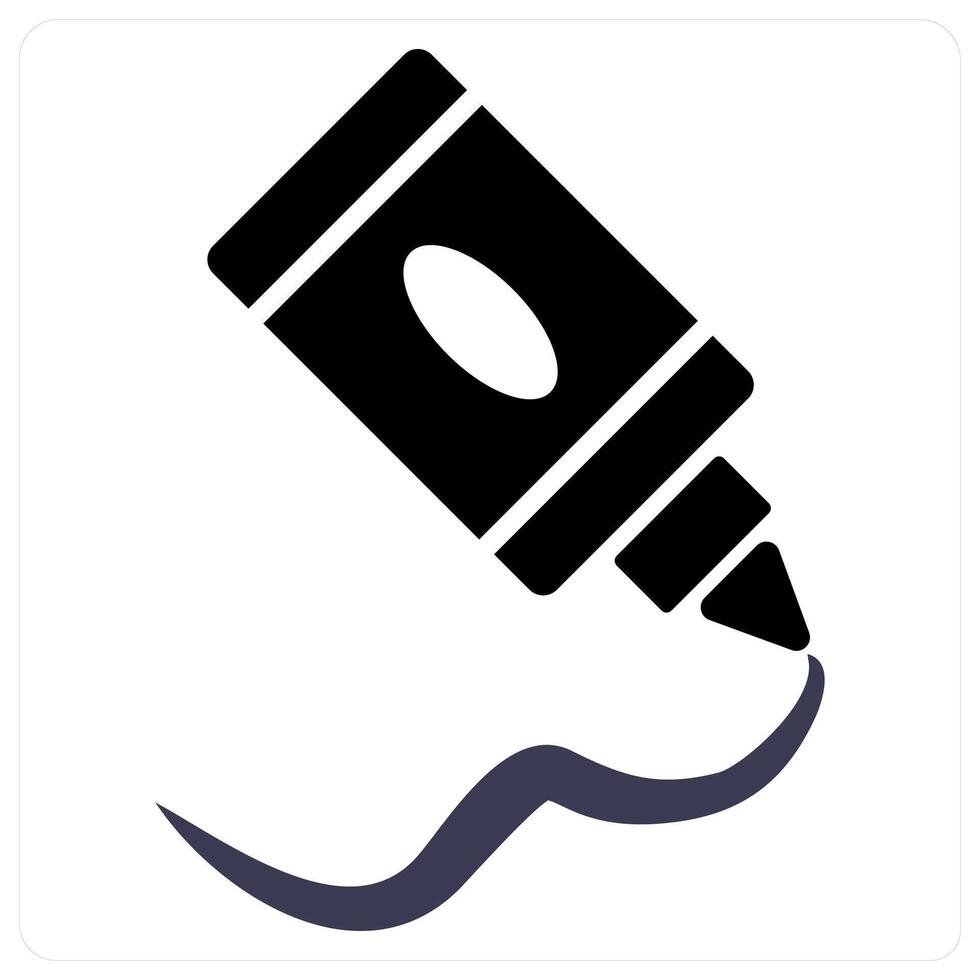 Painting Tube and paint icon concept in black filled color vector