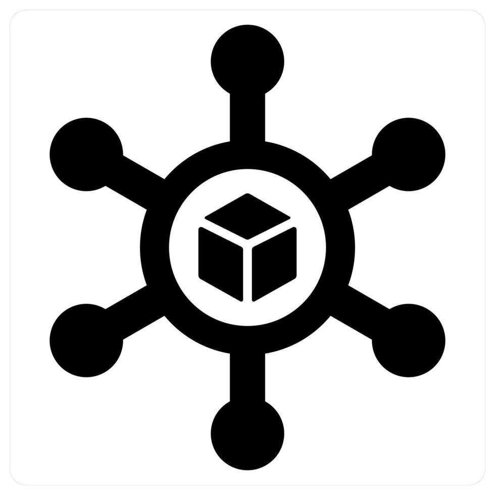 Distribution and delivery icon concept in black filled color vector