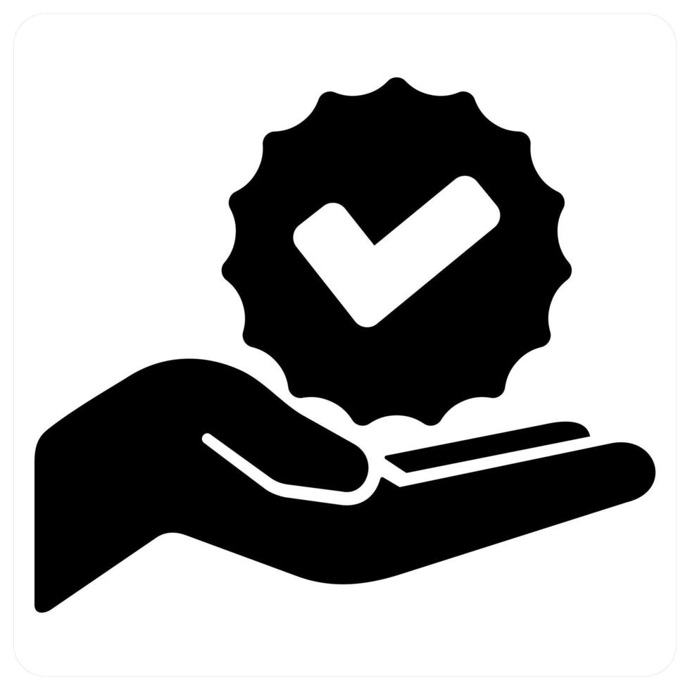 Branding and award icon concept in black filled color vector